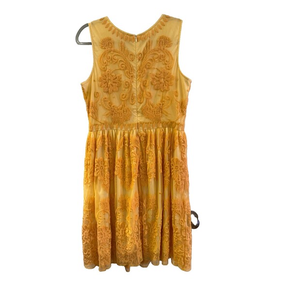 Sundance Deep Yellow Romantic Dress 10 Lace Embroidery Occasion Sleeveless Boho - Picture 5 of 14